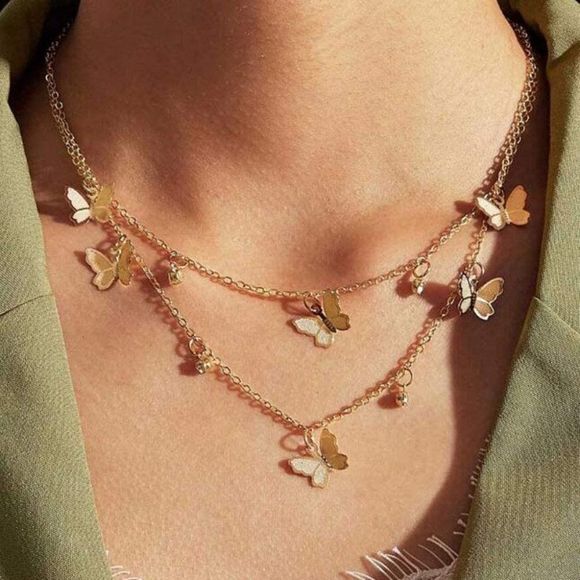 fxmimior Gold Simple Dainty Boho Butterfly chunky Chokers Necklace - Picture 3 of 4